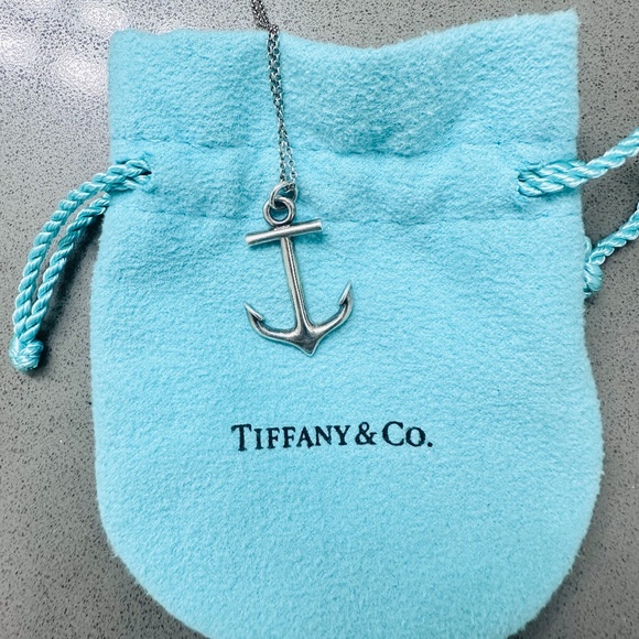 Ultra Rare - Tiffany & Co. Anchor Pendant Chain Necklace in Sterling Silver - Picture 2 of 2